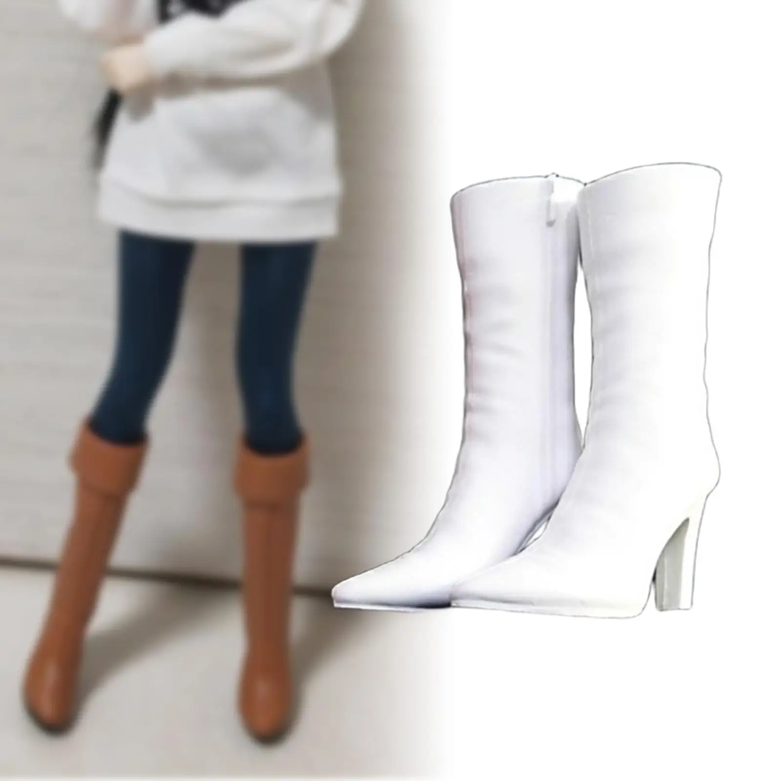 Botte courte décontractée, mode, élégante, bottes à bout pointu, chaussures de poupée pour accessoire de figurine d'action de 12 pouces, échelle 1:6