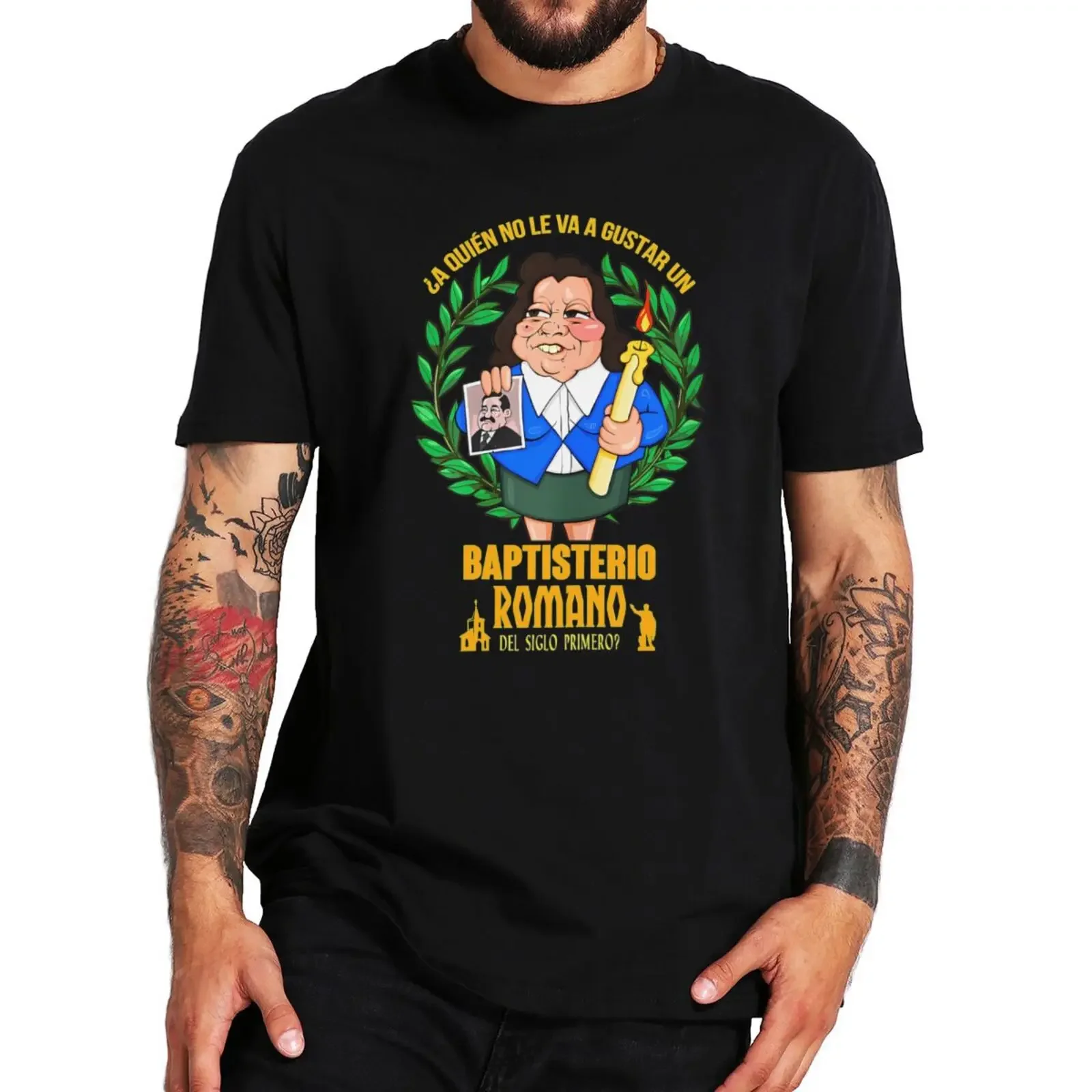 Baptisterio Spanish Vintage Harajuku Tops 100% Cotton Unisex T-shirts EU Size Who Doesn't Like Roman Baptist T Shirt harajuku