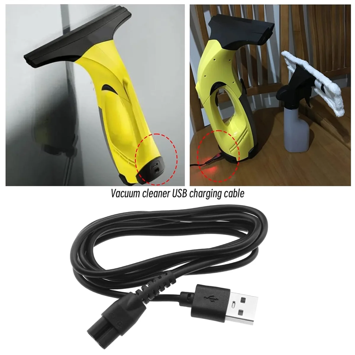 Vacuum Cleaner USB Charging Cables Replacement for WV1/ WV1 Plus/ WV2/ WV5/ WV60 USB Charger Power Cable 5.5V