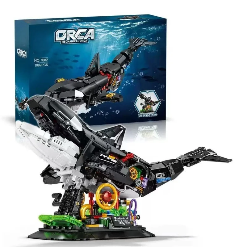 

1092pcs Orca Model Building Blocks Set with Display Stand, Home Decor Collectible Toy Ornament, STEM Toy Gift for Kids Adults