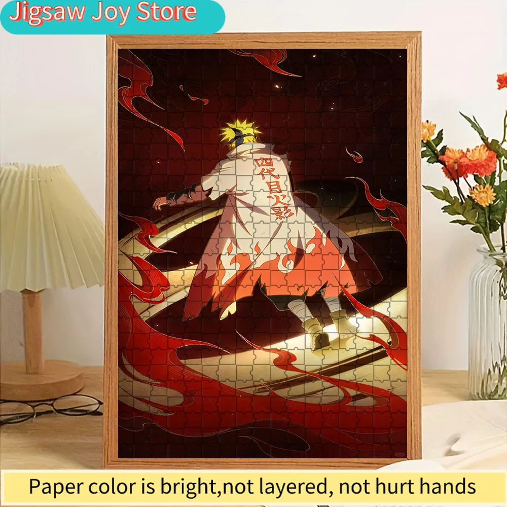 

Anime Naruto Minato Namikaze Fourth Hokage Cloak Red Flame Chakra Scene Paper Puzzle, Premium High Definition Print, Smooth Burr