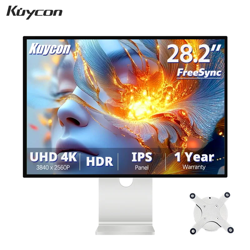 Original Kuycon P10 Gaming Computer Monitor Aluminum Alloy UHD 4K HDR400 PC Display Quick Response AMD Free Sync Desktop Screen