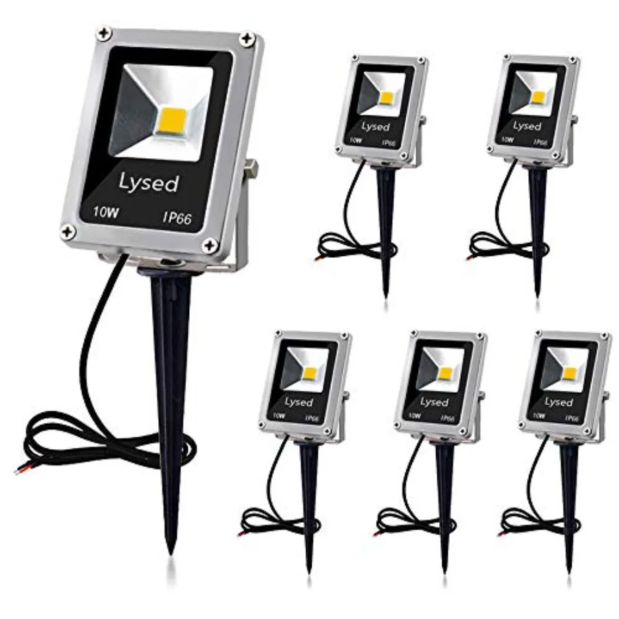 

10W Low Voltage Landscape Lights 12V LED Spotlights Outdoor IP66 Waterproof Garden Lights3000K Warm White Light Lawn Floodlight