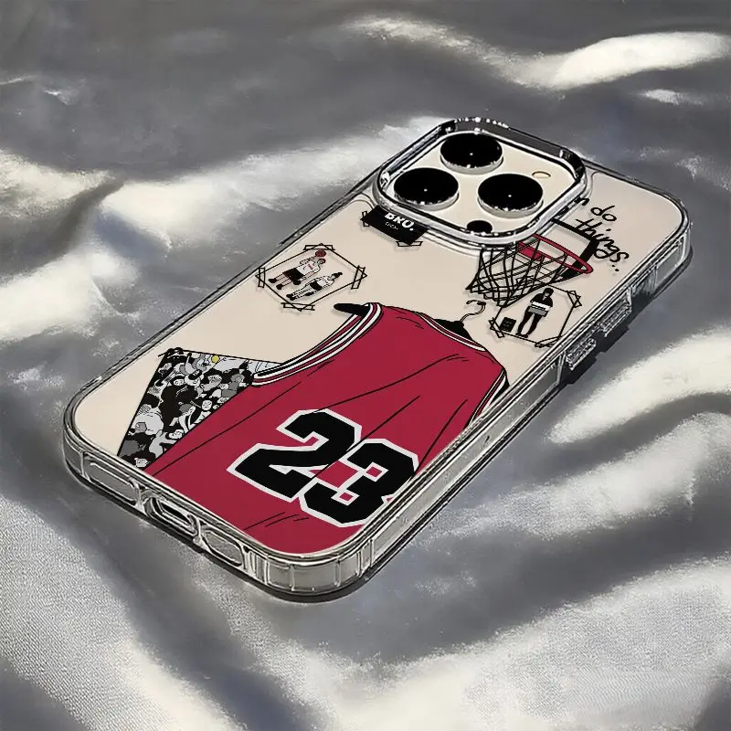 Cool Red Basketball Jersey 23 Phone Case For iPhone 18 17 16 Pro Max 14 12 13 Pro Max 18 17 11 Silicone Anti-fingerprint Cover
