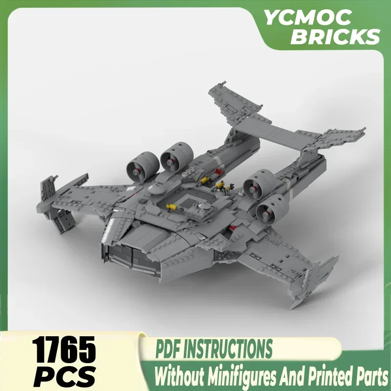 YcMoc Building Blocks RDA S-76 Seadragon Model Technology Bricks Science Fiction Spaceship DIY Aerocraft Toys For Kids Childre