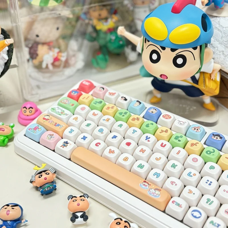 New 138 Pcs/Set Crayon Shin-Chan Pbt Keycap Moa Profile Five-Sided Sublimation Keycap For Gaming Mechanical Keyboard Keycap