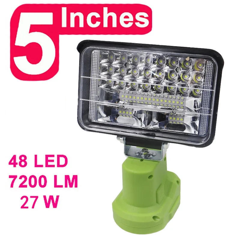 Imagem -03 - Led Alarme Luzes de Trabalho Lanterna Elétrica Tocha Spotlight Lâmpada do Carro para Ryobi 18v Lítio Níquel um Mais Bateria P108 P104 P107 P103