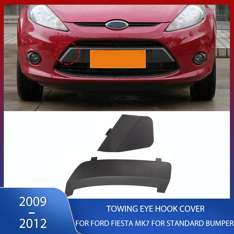 Car Front Tow Towing Eye Hook Cover Cap Rear Bumper Trailer Covers Trim For Ford Fiesta MK7 2009 2010 2011 2012 8A6117A989AB