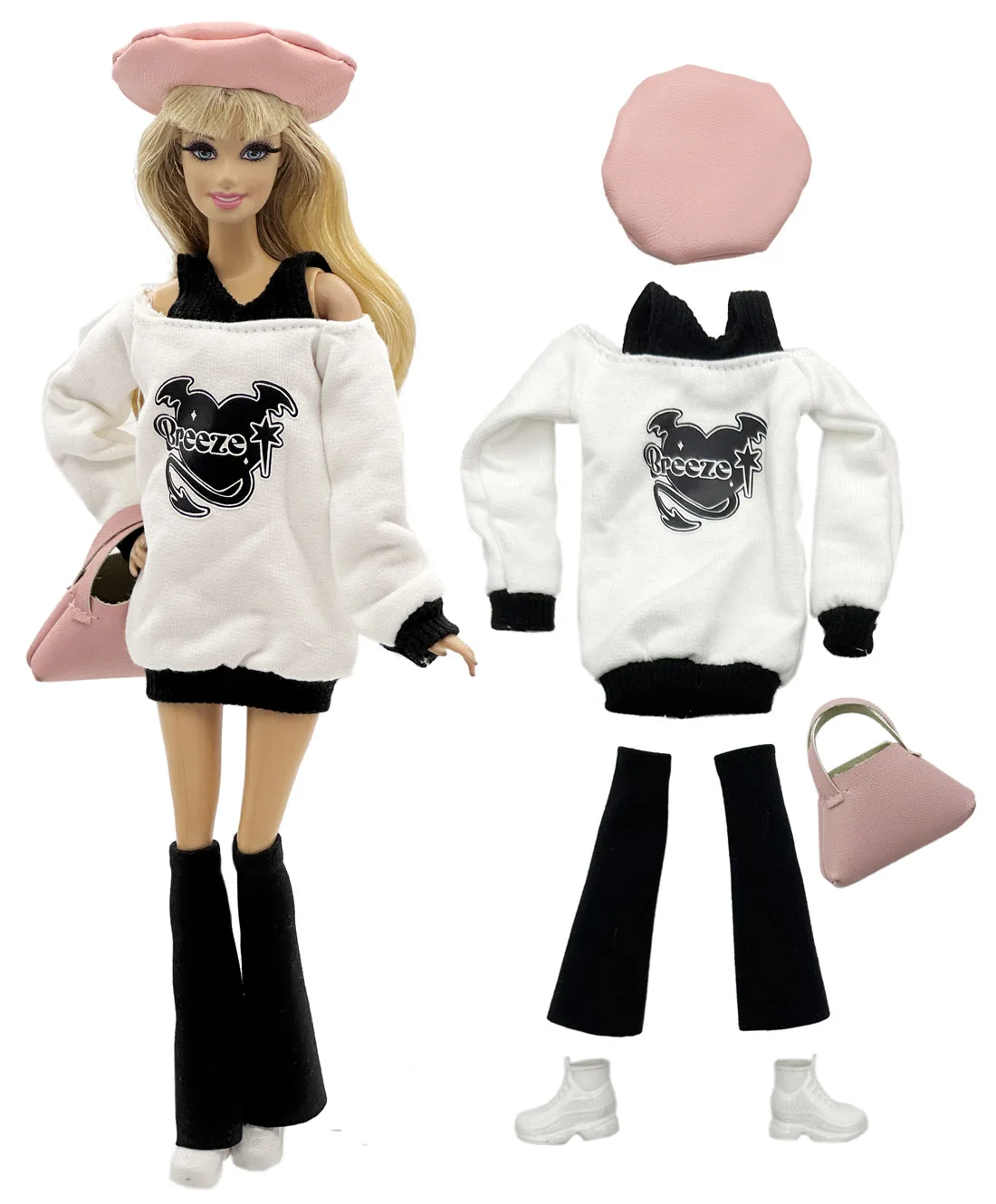 1 セット布人形アクセサリーファッションモデルカジュアルウェアクールな服 + 靴 11.5 インチ 30 センチメートル人形子供や誕生日ギフト