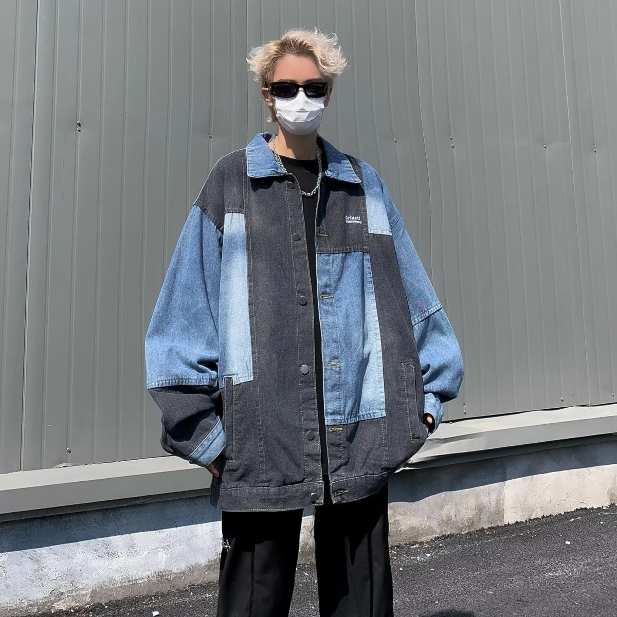 

Джинсовая куртка в стиле ретро, повседневная свободная посадка с воротником в стиле хип-хоп, весенне-осенний сезон, цвет, дизайн, мужская верхняя одежда