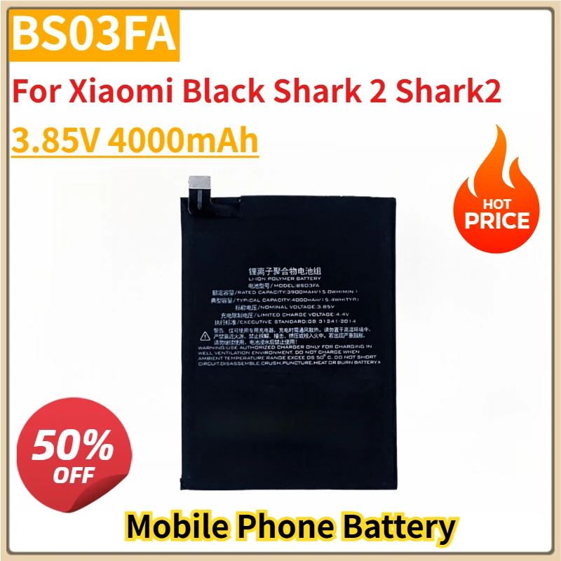 

New BS03FA 3.85V 4000mAh Replacement Mobile Phone Battery For Xiaomi Black Shark 2 Shark2