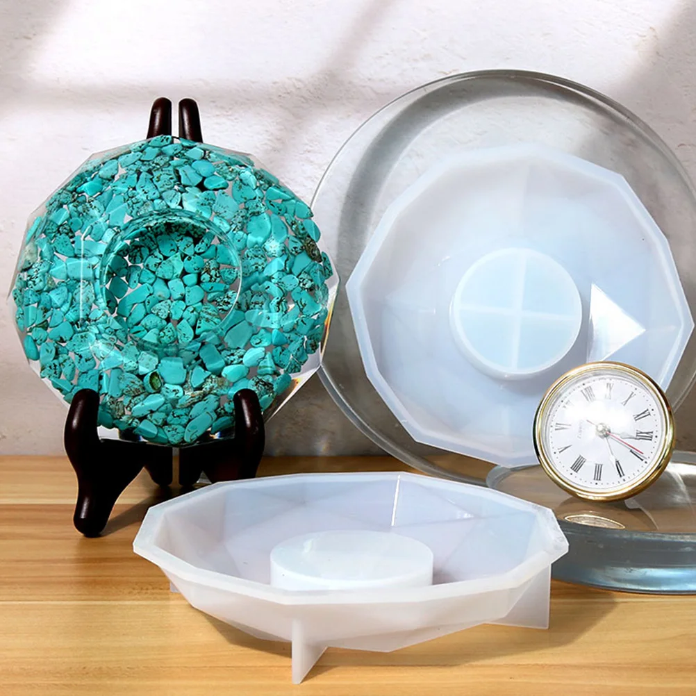 

Polygon Clock Molds Epoxy Silicone Craft DIY Tool Flexible Dial Plate Reusable Non Stick Easy Clean Practical Functions