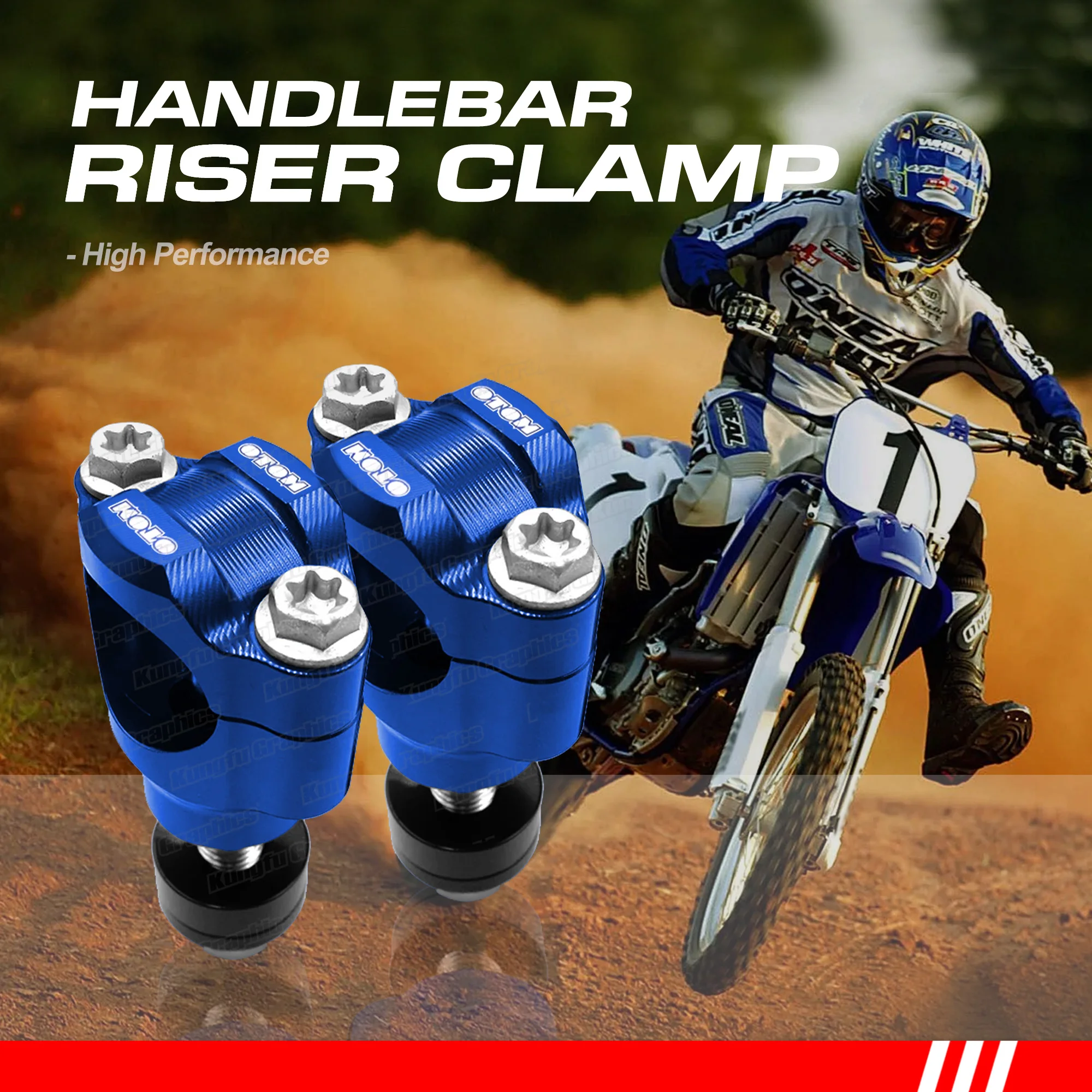 

28mm Motorcycle Handlebar Risers Clamp Handle Bar Mount Clamp for Dirtbike Sportbike Scooter Yamaha WR YZ YZF Universal, Blue