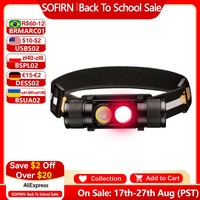H25LR LED 90 High CRI Rechargeable Headlamp Powerful Lightweight Head Flashlight with Bright White Light  660nm Deep Red Torch