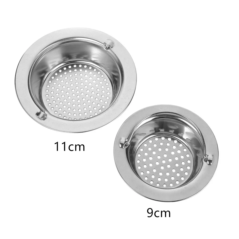 1PC Stainless Steel Kitchen Sink Strainer Sewer Bathroom Shower Hair Filter Basket Anti-Blocking Cleaning Accessories