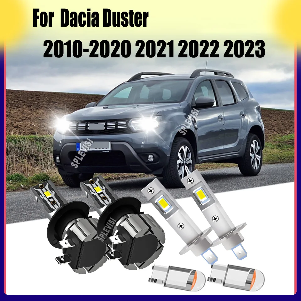 

H1 H7 LED Headlight Bulbs High Low Beam Combo 7500LM 6000K Cool White For Dacia Duster 2010 2011 2012 2013 2014 2015 2016-2023