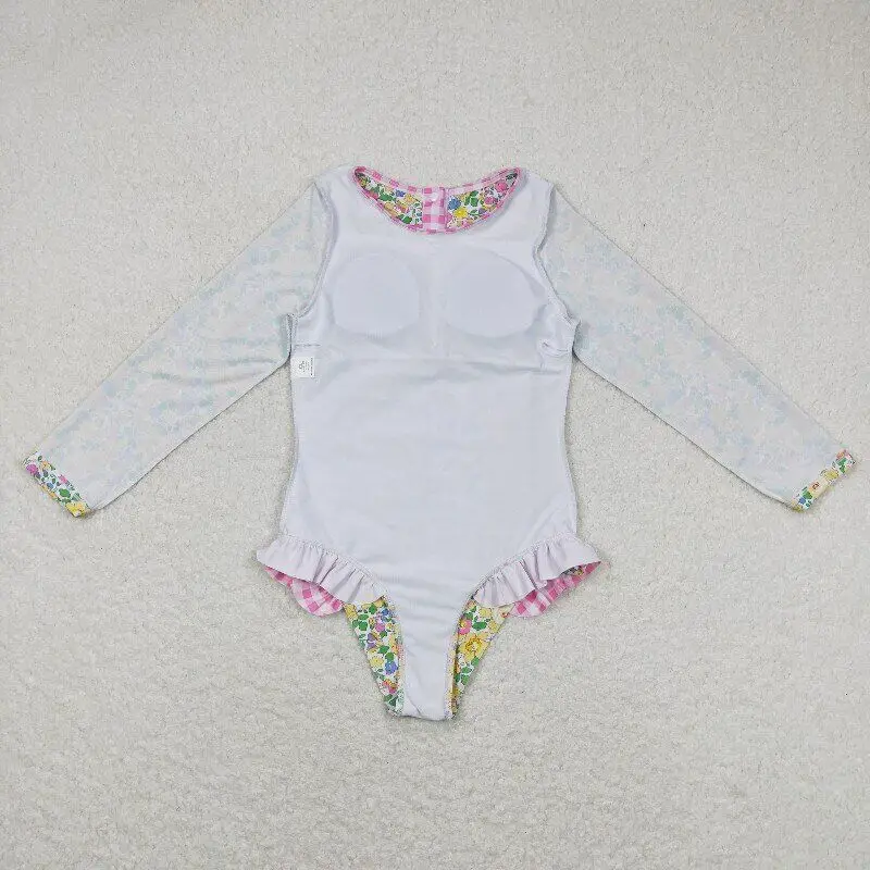 wholesale western toddler baby one pcs swimming rash guard swimwear kids beach set little girls swimsuit