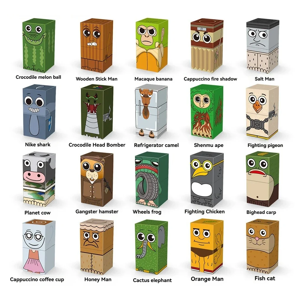 Kinder Geschenk Magnetisches Gebäude Set DIY Ziegel AI Charakter Modell STEM Pädagogisches Kreatives Spielzeug TungTungTungSahur Figur Spaß