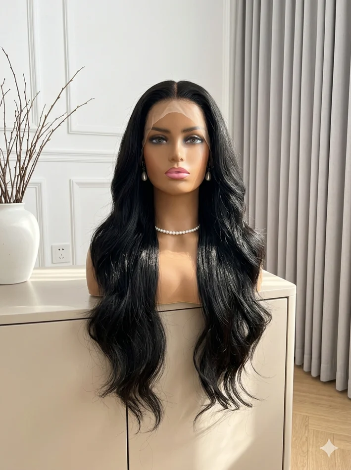 

Premium 40 Inch Extra Long 250% Density Natural Black 13x4 HD Lace Frontal Body Wave Bouncy Silky Soft 13x6 Remy Human Hair Wigs Invisible Bleached Knots Pre Plucked Hairline 5x5 Closure Wear and Go Tape Free Thick Full Ends