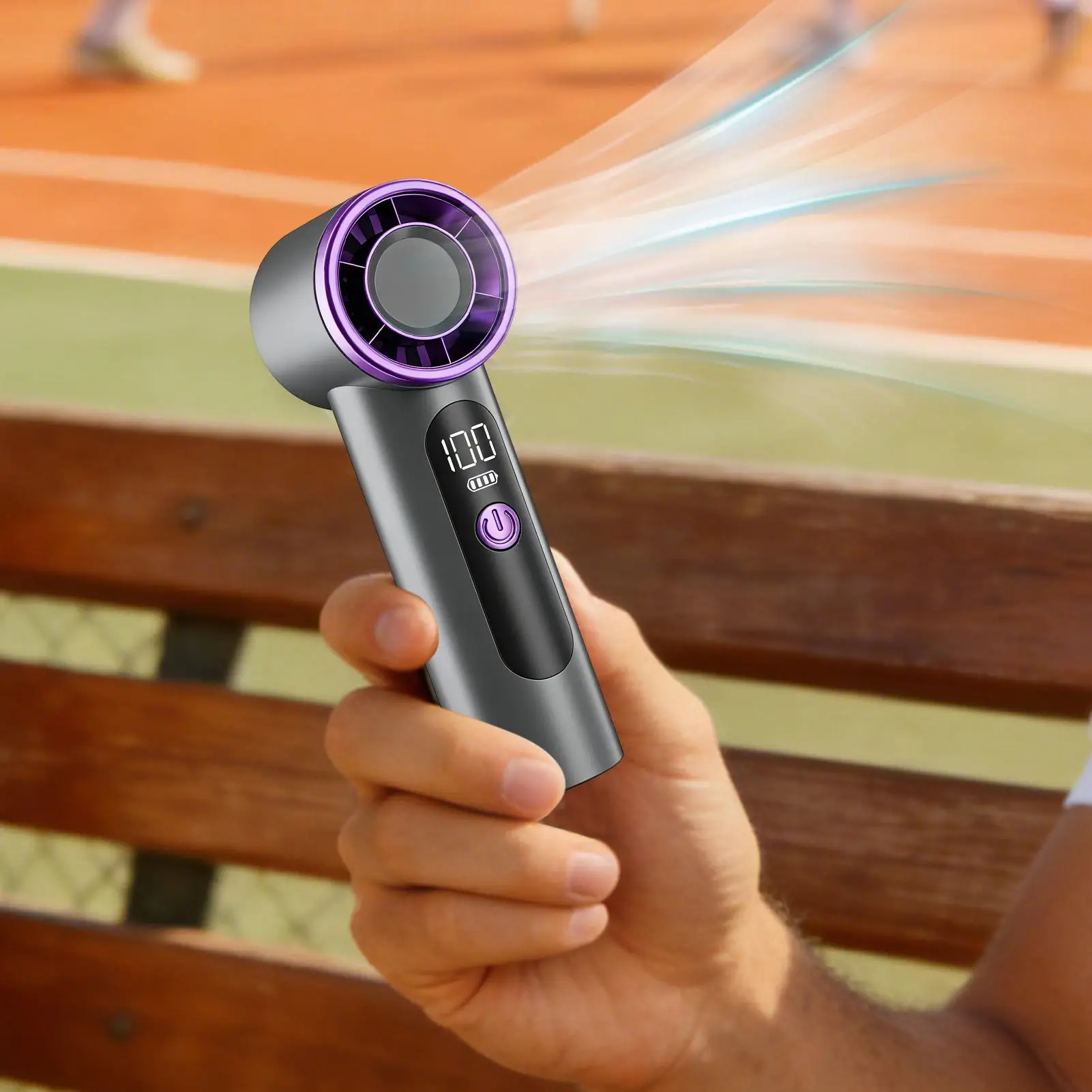 Air Cooler High-speed Handheld Fan Quiet Operation USB Rechargeable Fan Long-lasting Strong Wind Fan Desktop