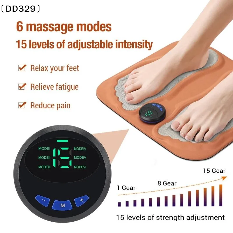 

Foot Massage Pad Feet Massager 6 Modes 15 LevelsImprove Blood Circulation Relax Muscles Slim Legs Rechargeable Foot Pad〔DD329〕