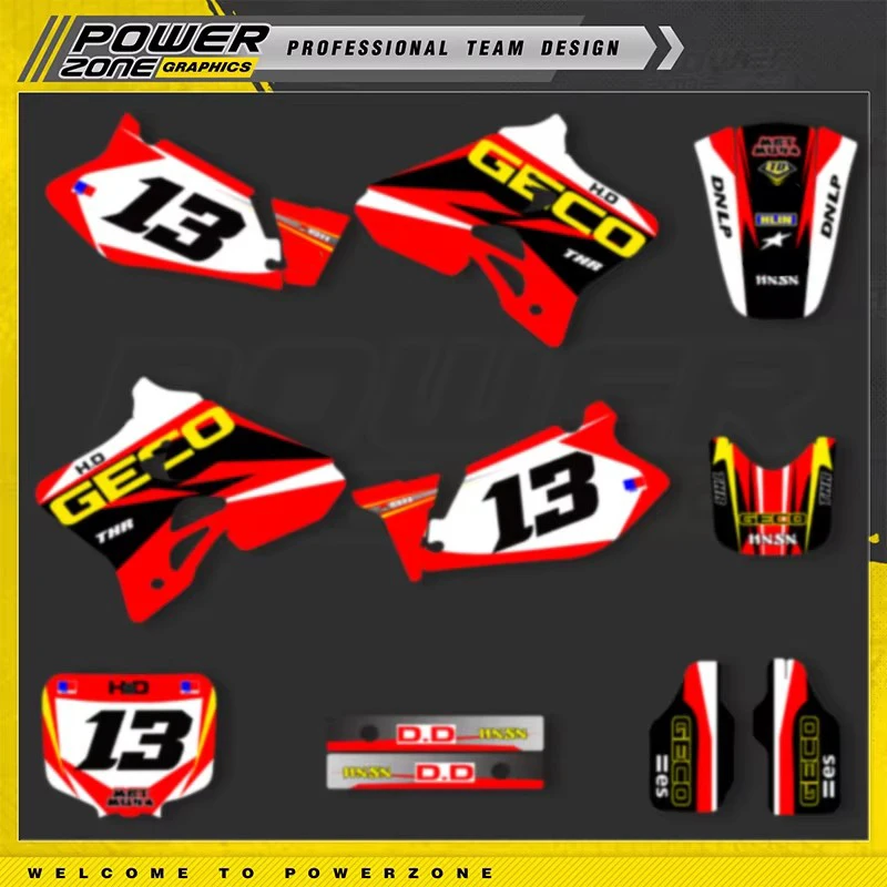 

PowerZone полный для HONDA 1997 1996 1995 CR125 1995 1996 CR250 графический фон наклейки комплект наклеек фон для мотоцикла 01