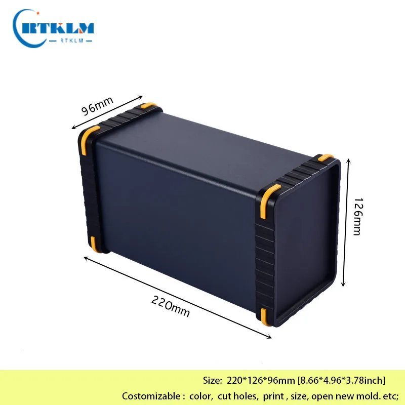 Gabinete de alumínio para caixa de junção de metal eletrônico diy instrumento alumínio gabinete fonte alimentação caso 220*126*96mm