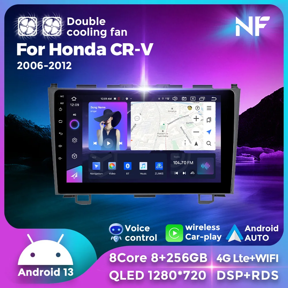 

G Android 13 Stereo Car Radio 2Din Player For Honda CRV CR-V CR V 2006-2012 CarPlay Auto Multimedia Navigation GPS Navigation