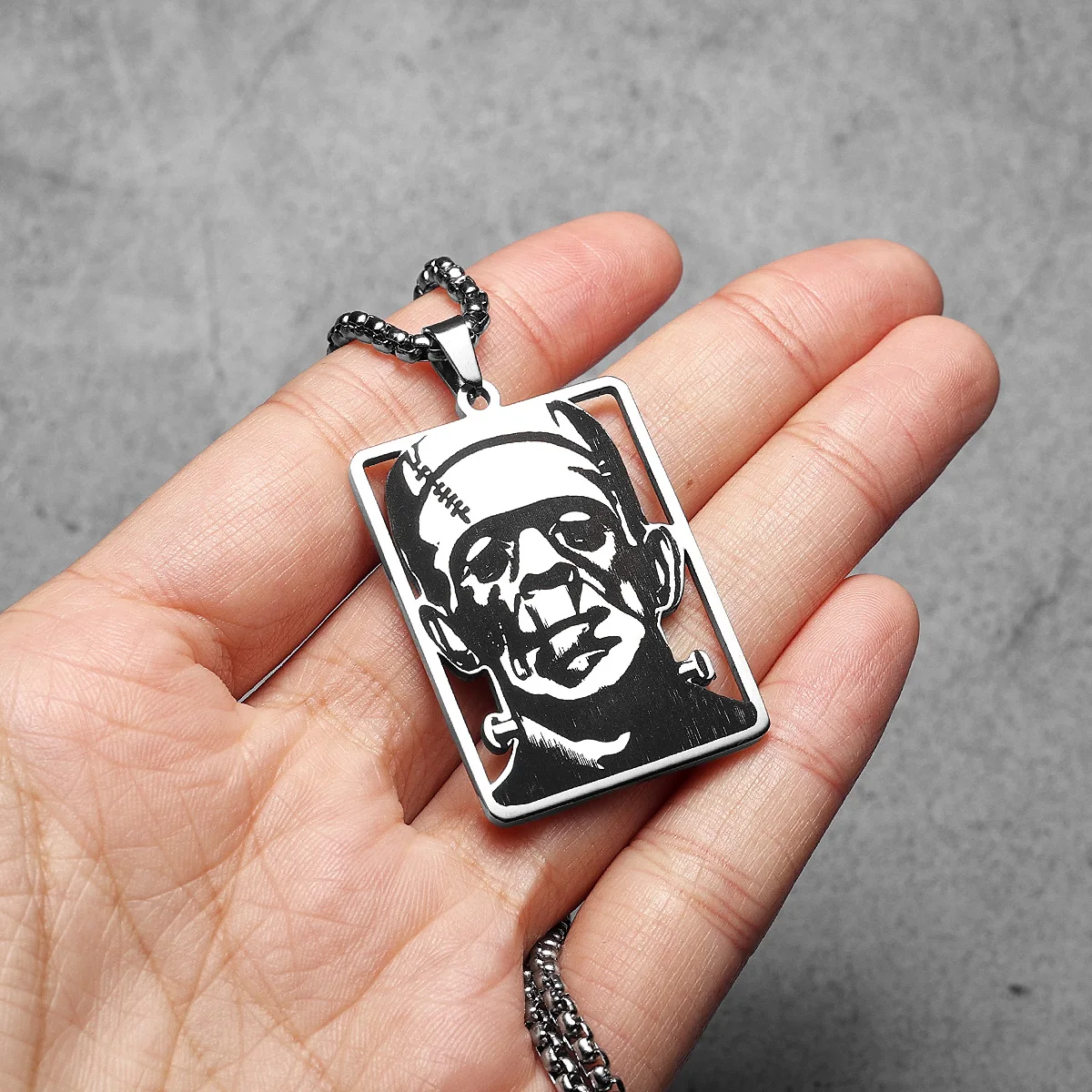 فرانكنشتاين الجوف الرجال القلائد الفولاذ المقاوم للصدأ قلادة سترة سلسلة النساء فاسق مجوهرات الأزياء اكسسوارات هدايا بالجملة