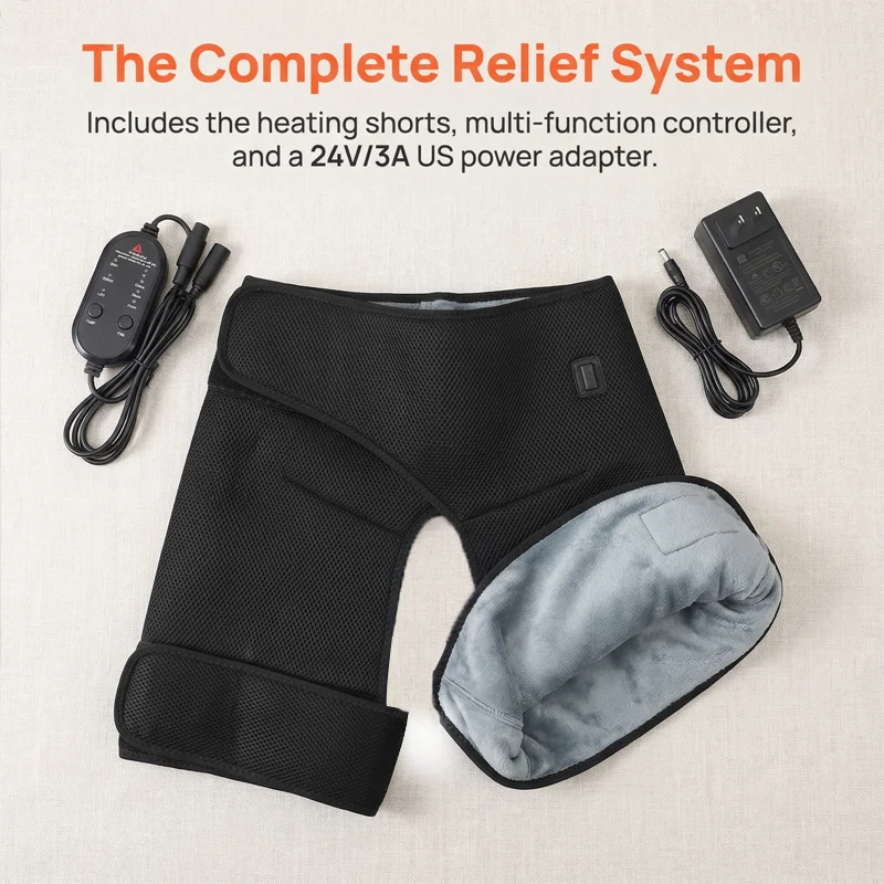 Electric Heated Hip Massager 3 Speed Heat Massage Modes Pain Relief Hip Muscle Relaxation Ease Sports Recovery