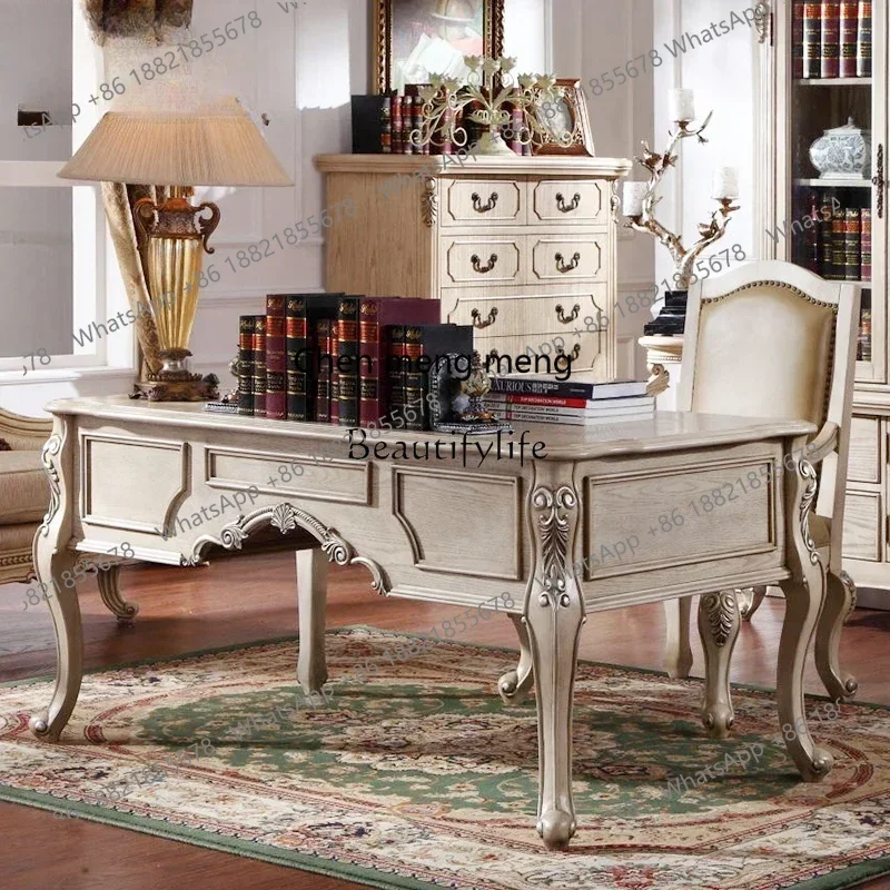 

Новое поступление, новый американский стол из цельного дерева, европейский белый письменный стол