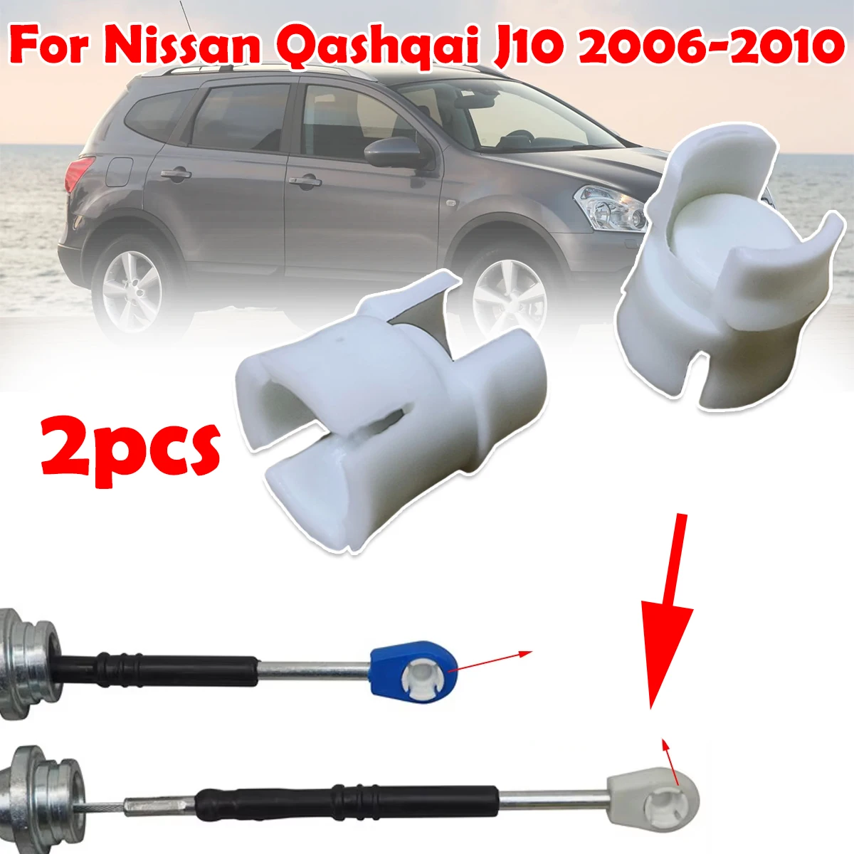 

2pc Gearbox Shift Cable Linkage Control Bushing For Nissan Qashqai J10 Gear Shifter Lever Selector End Joint Connect Replacement