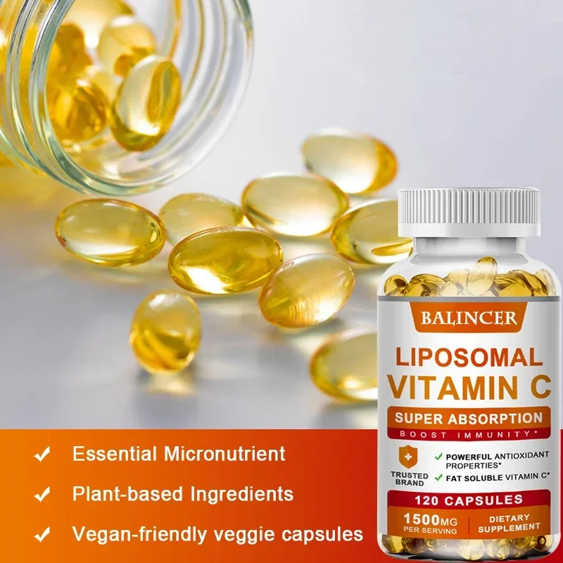 Liposomal Vitamin C 1500mg High Absorption Vitamin C, Immune System & Collagen High Potency Fat Soluble Ascorbic Acid Supplement