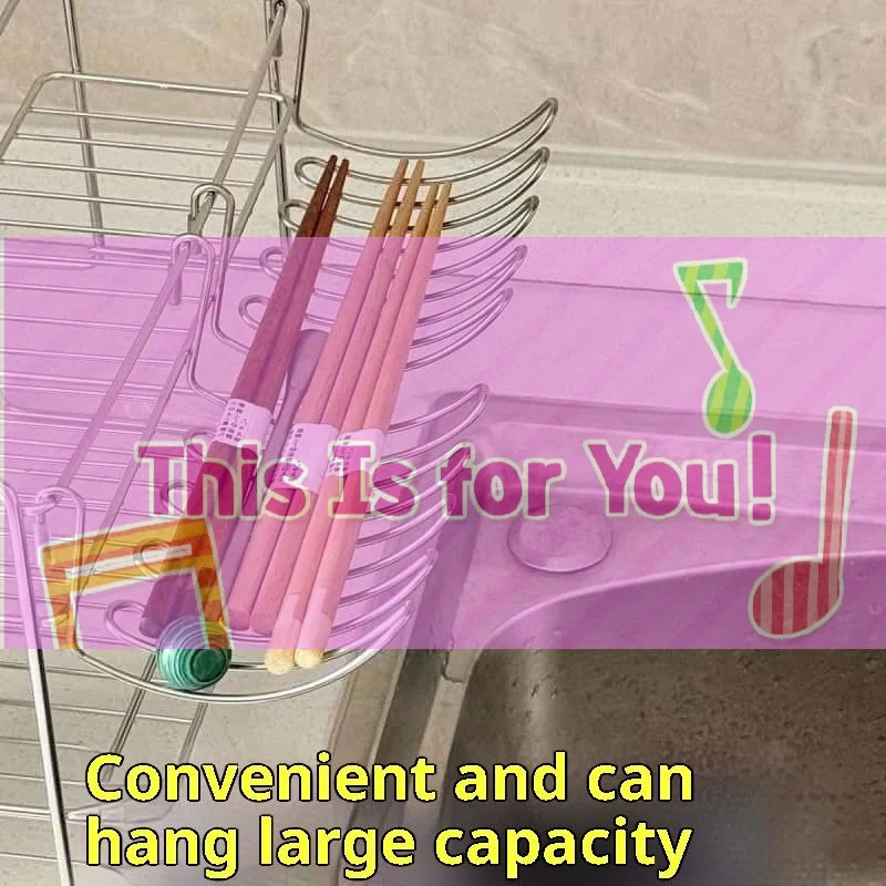 

【HMA】1/2pcs Stainless Steel Drain Basket Expansion Small Hanging Rack Storage Rack Storage Basket Stainless Steel Home Goodies