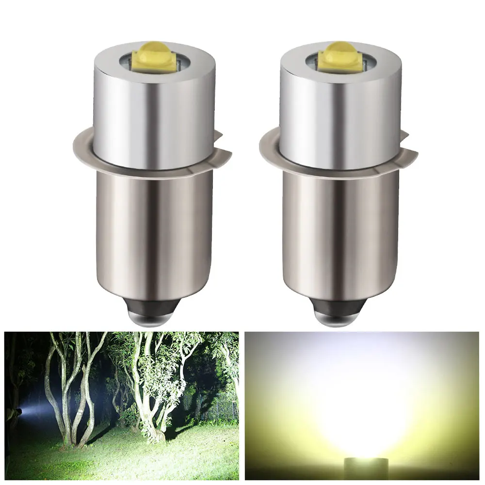 2-Piece 3W P13.5S Mag Light LED Bulb Cells Maglite Flashlight Bulb Torch LED Converter Maglite Bulbs 6v 12v 18v 24v Light Bulb