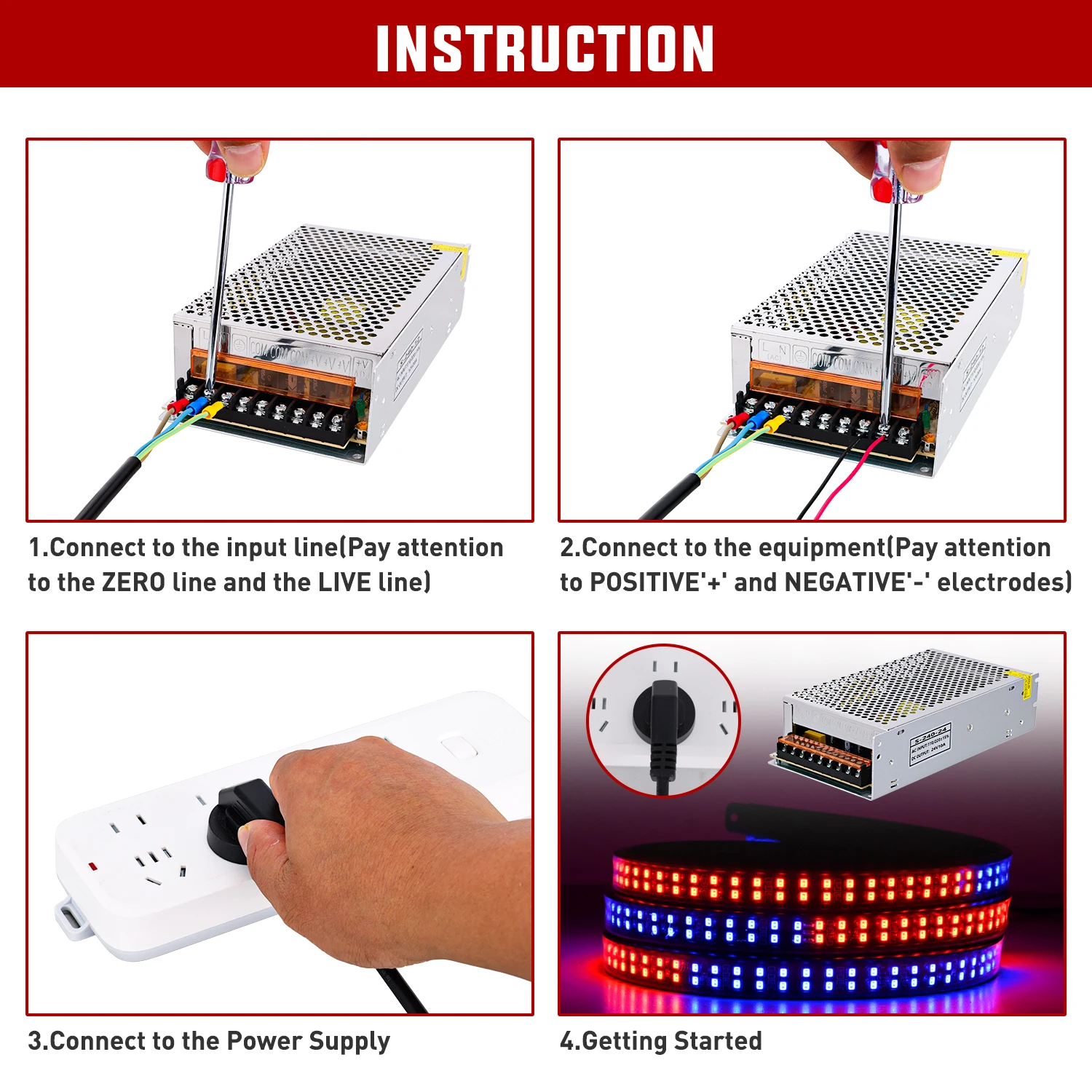Nilight AC 110V/220V to DC 24V Voltage Converter 10A 120W Switching Power Supply Adapter Transformer Low Voltage Output LED Driver for LED Strip Light Radio CCTV Camera Security Video System view 7