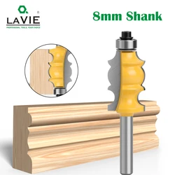 LAVIE 1pc 8mm Shank Special Moulding Handrail Wood Router Bit Woodworking Milling Cutter For Wood Machine Tools MC02078