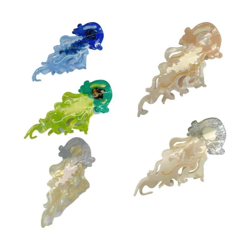 

X5XA Acetate Jellyfish Claw Hair Clip Trendy Island HairpieceFor Everyday Use