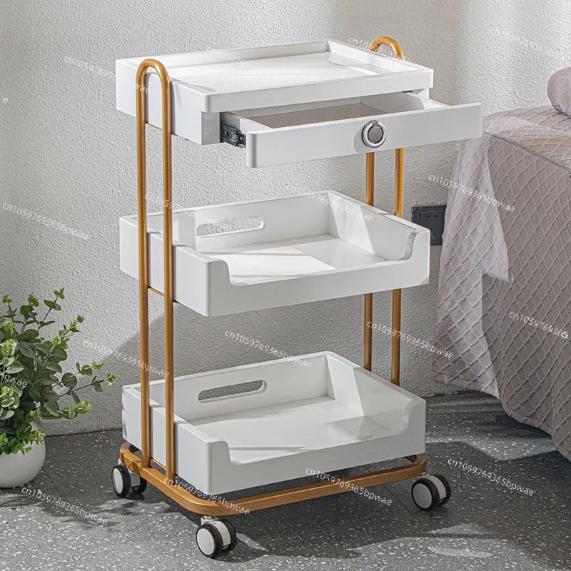 New High-end  Cart Trolley Beauty Salon Special SPA  Embroidery Eyelash Storage Mobile Drawer Rack