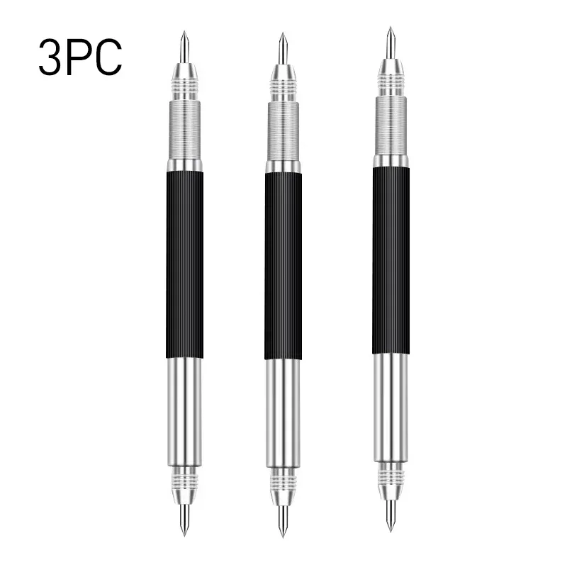 1/2/3Pcs Tungsten Carbide Tip Scribing Pen, Double Head Engraving Etching Pencil for Metal Glass Wood, Carving Marking Hand Tool
