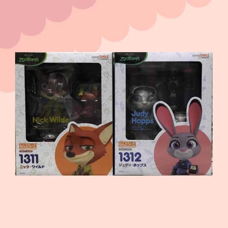 GSC 오리지널 넨도로이드 애니메이션 닉 와일드 주디스 레이버네 홉스 액션 피규어 모델 키트 어린이를위한 장난감 선물