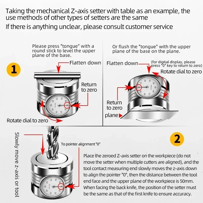 Setter do eixo Z Setter do eixo com medidor Ferramenta fotoelétrica Medidor de configuração zero Digital magnético Z Eixo Zero Setter