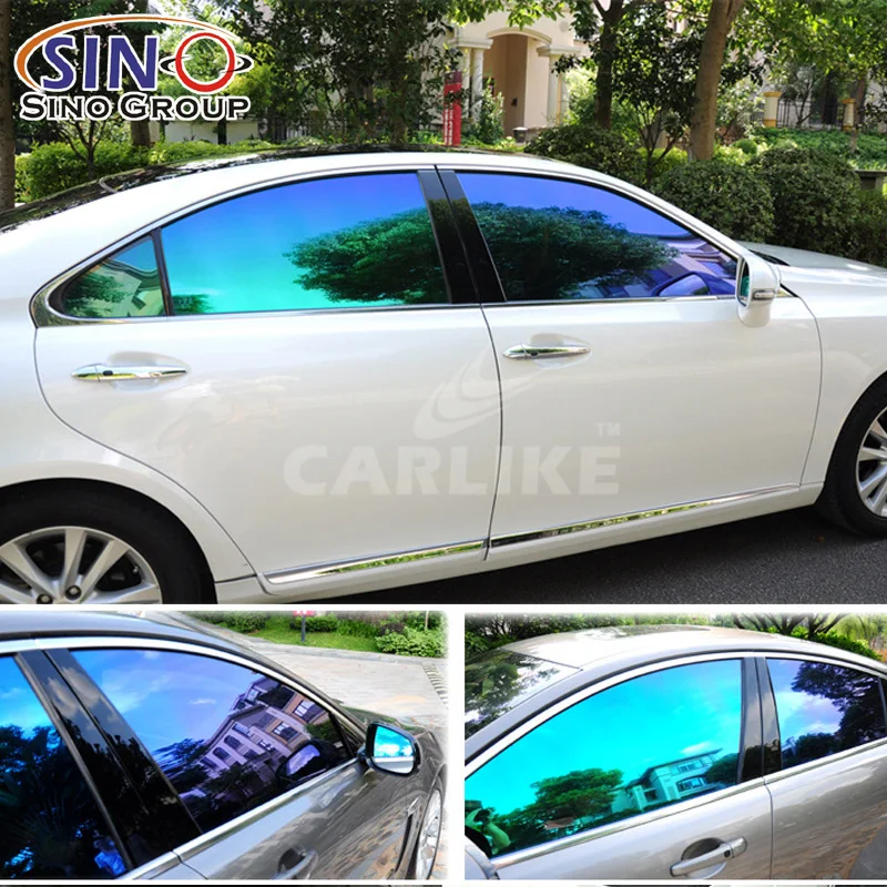 Hot Selling High Quality PET Material Chameleon Purple to Gold UV-Blocking Privacy Protection Car Window Tint Sticker Film
