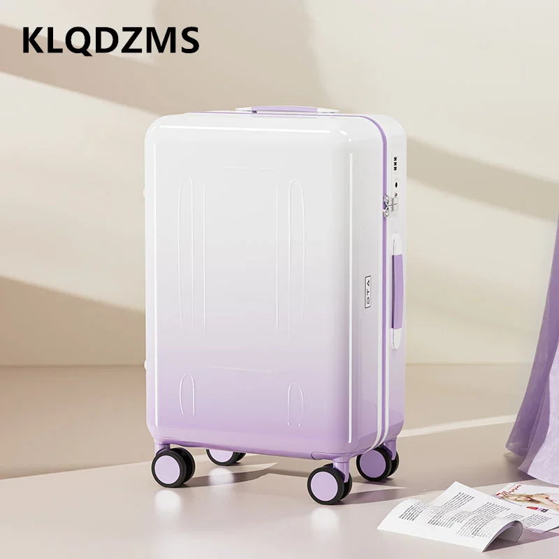 KLQDZMS-maleta multifuncional con carga USB, Maleta de viaje de 20 "y 24 pulgadas, ABS + PC, estilo carrito