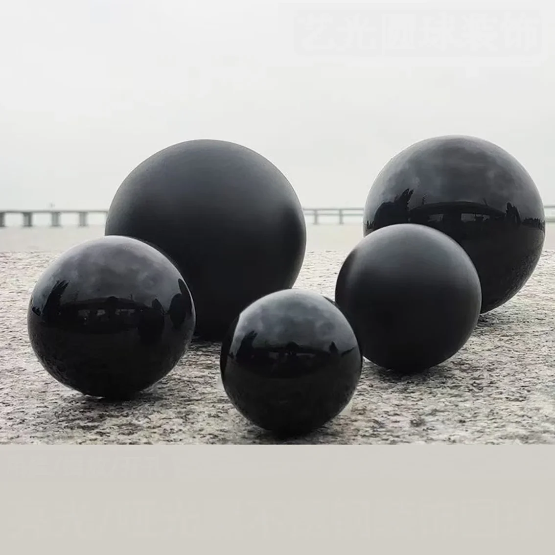 Thick 0.6mm Matte Black Stainless Steel Hollow Ball Dia 38-300mm Decorative Sphere for DIY Craft/Wall/Fence/Christmas Decoration