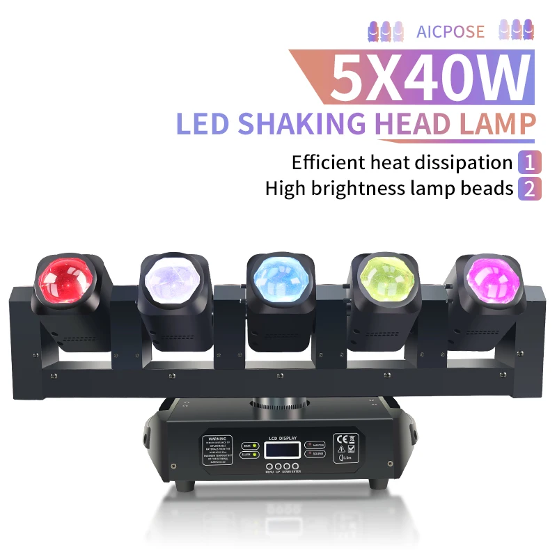 

DMX 5X40W Beam Moving Head Light DMX Infinite Rotating Stage Moving Head Effect for DJ Disco Stage Event