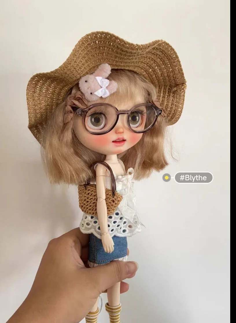 

3 шт. Casucal Blythe/landoudou Белый топ с открытыми плечами, джинсовая юбка/носки в полоску (подходят для Lulu, oxy24, Ob22,24,26,zone, Jenny)