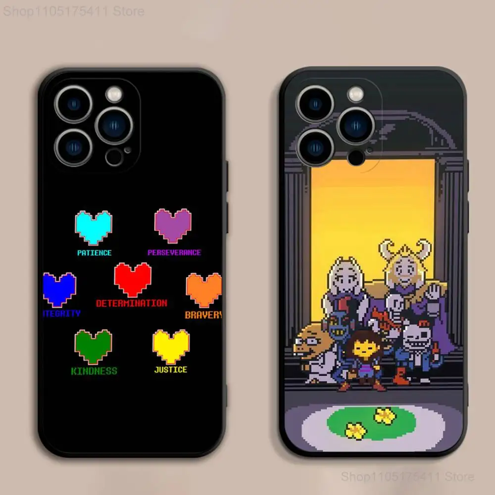

Game U-Undertale-es Cool Phone Case For iPhone 17,16,15,14,13,12,Pro,Max,Plus,E,SE4,Air,Mini Black Soft Cover