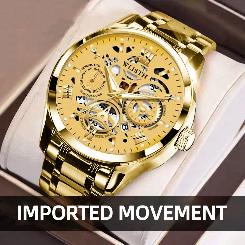 Men Watches Hot Selling Men's Watches Business Sports Watch Stainless Steel Waterproof Calendar Quartz Watches For Men Reloj Hom