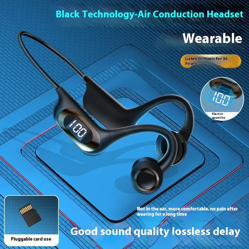 Hot Selling Bone Conduction Sports Bluetooth Headphones Can Insert Card Ultra-long Life Noise Cancelling Wireless Headphones